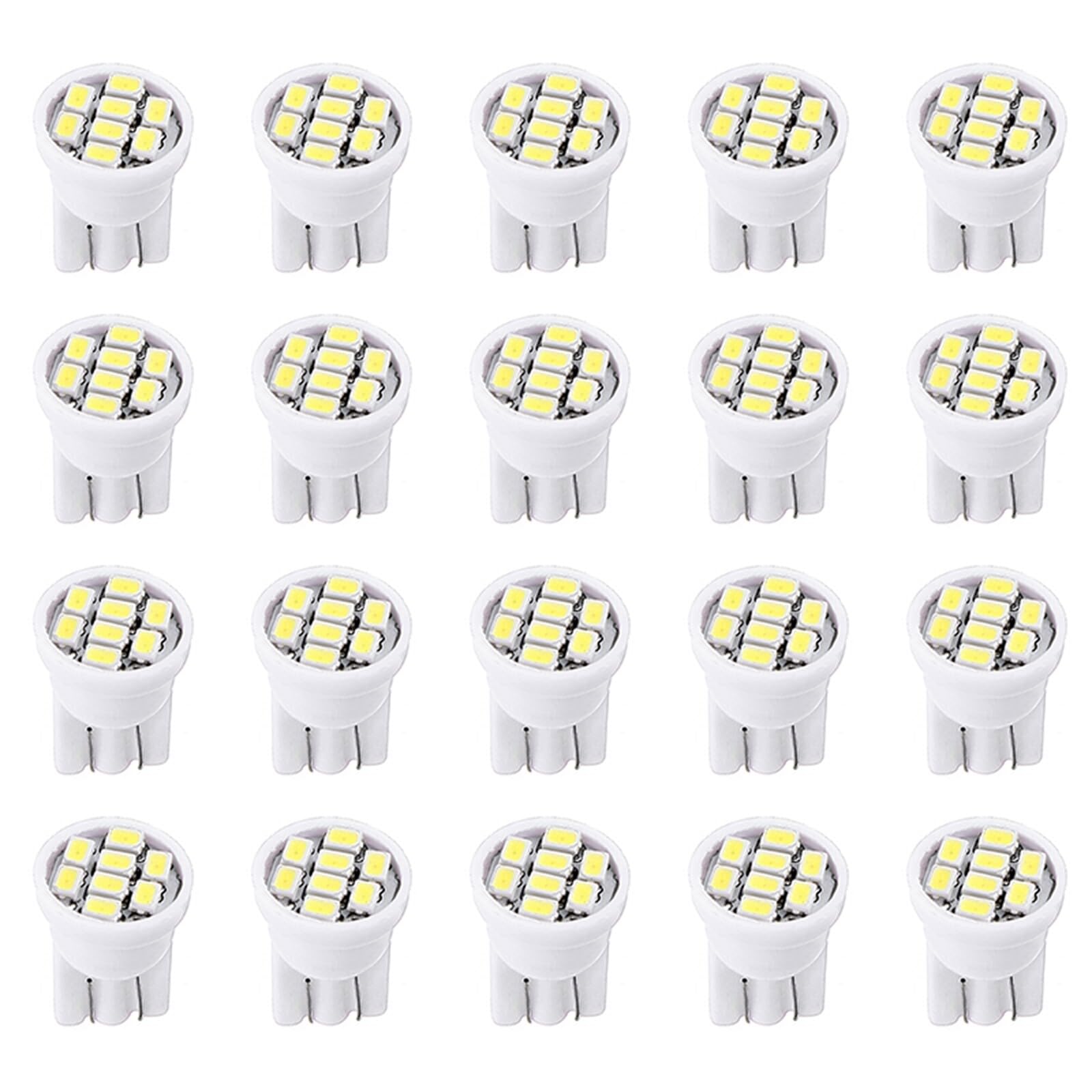 ECCPP 20x Instrument Cluster Dash Panel Lights T10-8-3020-SMD-White W5W 147 152 158 159 161 168 184 192 193 259 280 285 447 464 501 555 558 585 655 656 657 1250 1251 1252 2450 2652 2921 2825 PC 175