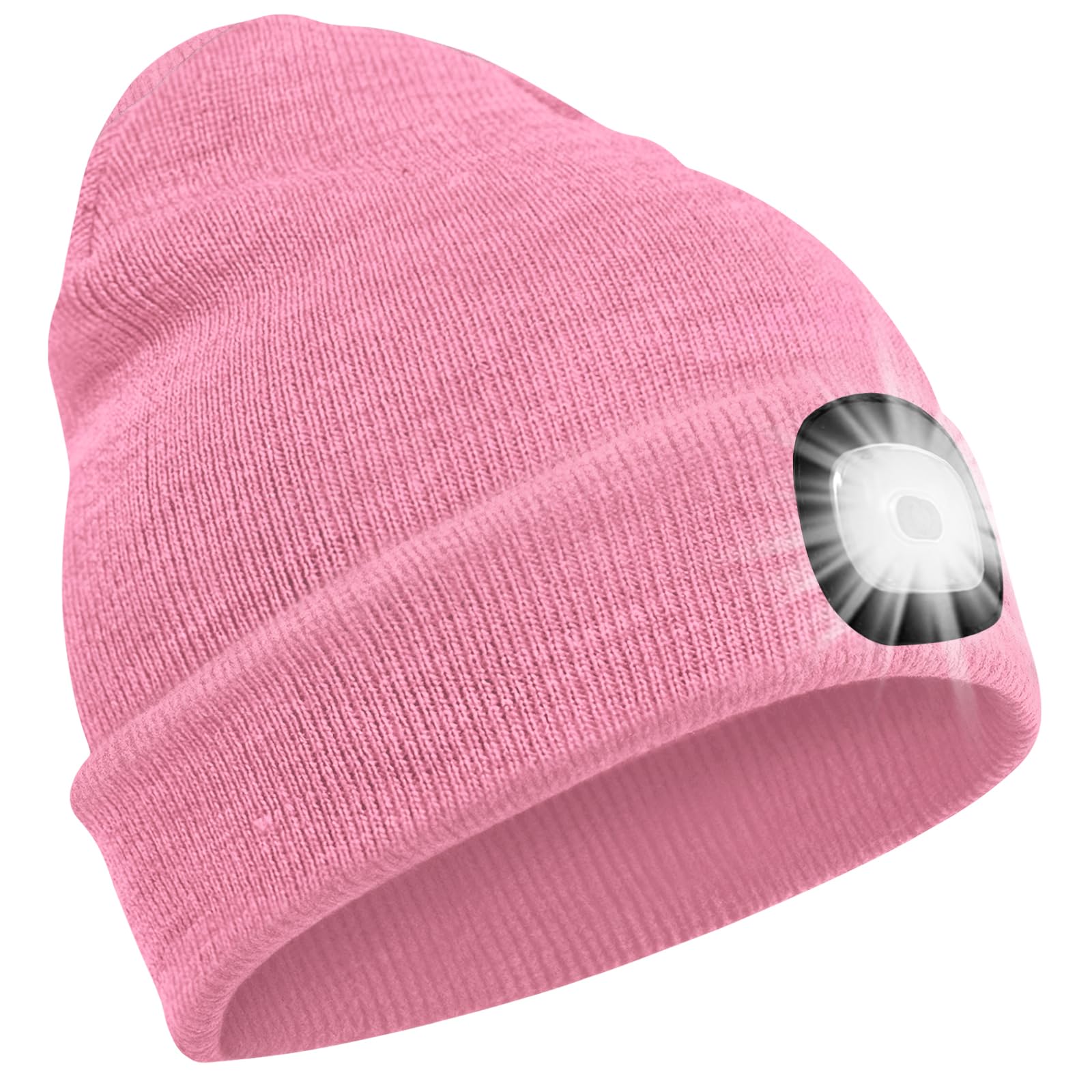 SPGOOD LED Beanie Beleuchtete Mütze mit Licht,Geschenke für Männer Winter Warm LED Mütze, Lampe Laufmütze für Angeln,Jogger,Camping,Laufen