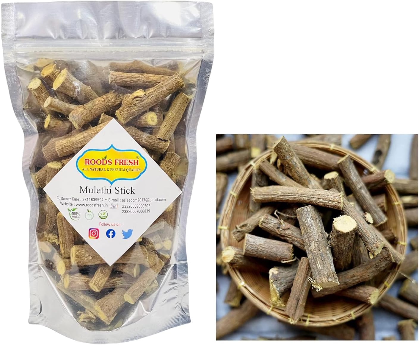 Mulethi - Multhi Spl - Glycyrrhiza Glabra - Yashtimadhu - Jeshthamadha - Licorice Root (400 g)