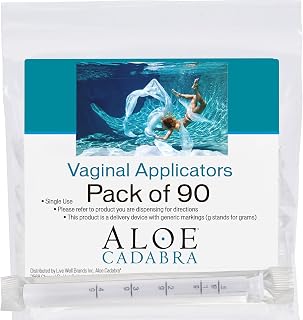 Aloe Cadabra Extra Disposable Vaginal Applicators (90 pack) Individually Wrapped Fits Threaded Vaginal Creams and Contraceptive Gels