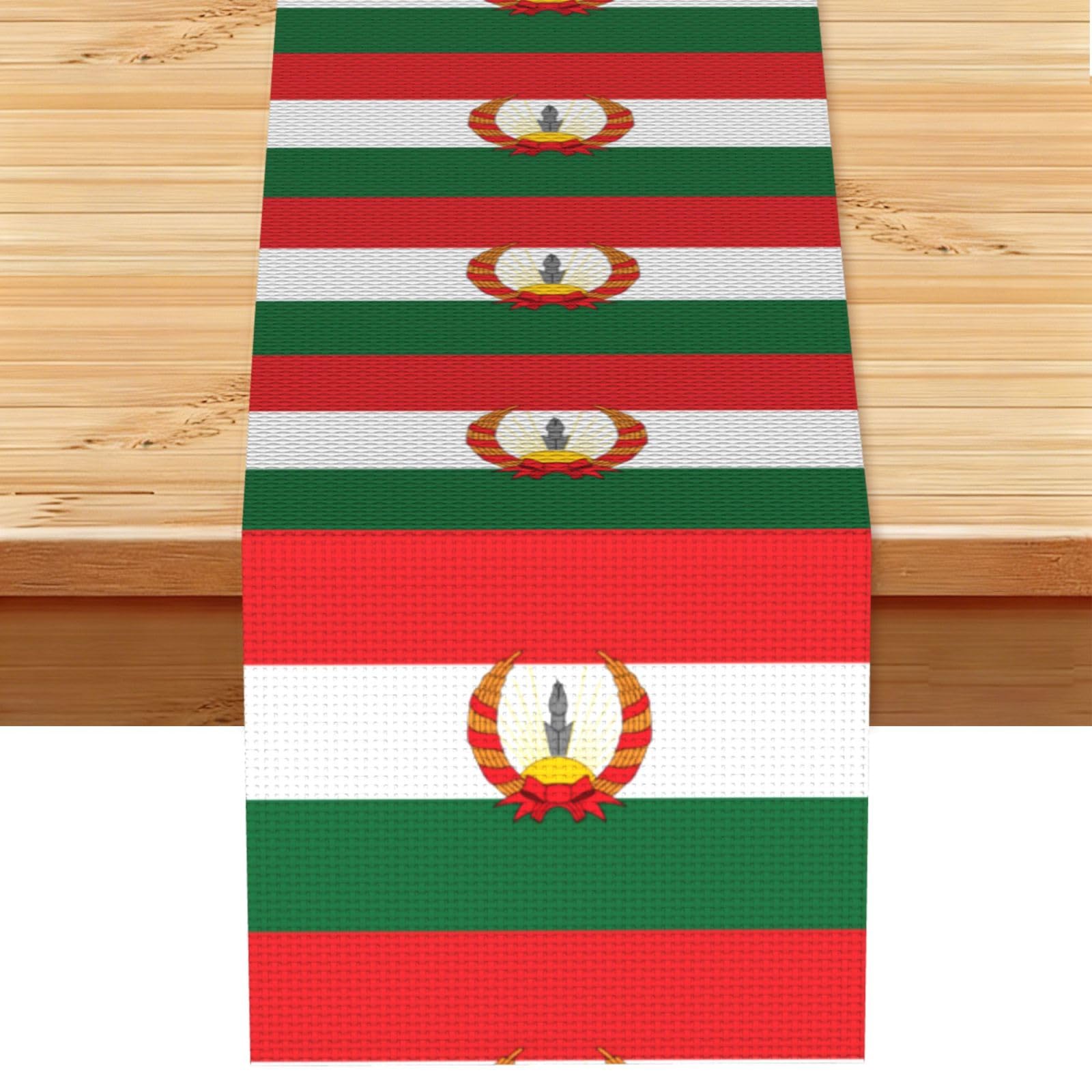 Flag of Mahabad Linen Look Table Runner 13x72-Wrinkle Resistant Farmhouse Style for Dining Table Decor
