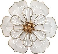 Vista 32 de Decoración artística de pared de flores de metal, escultura floral moderna y rústica de 9 pulgadas, hierro envejecido para colgar en la pared