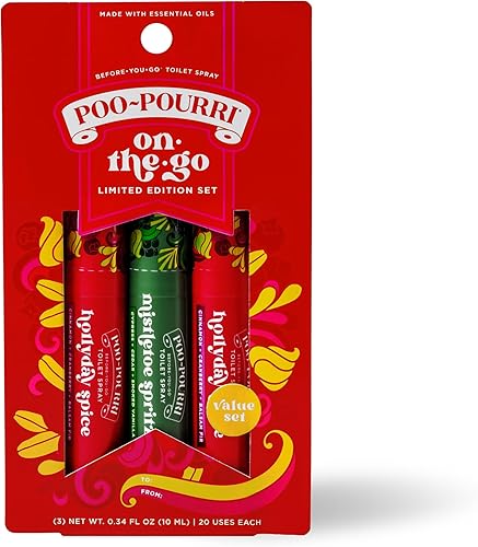 Poo-Pourri Tamaño de viaje para vacaciones, paquete de 3 unidades, 0.3 fl oz cada uno