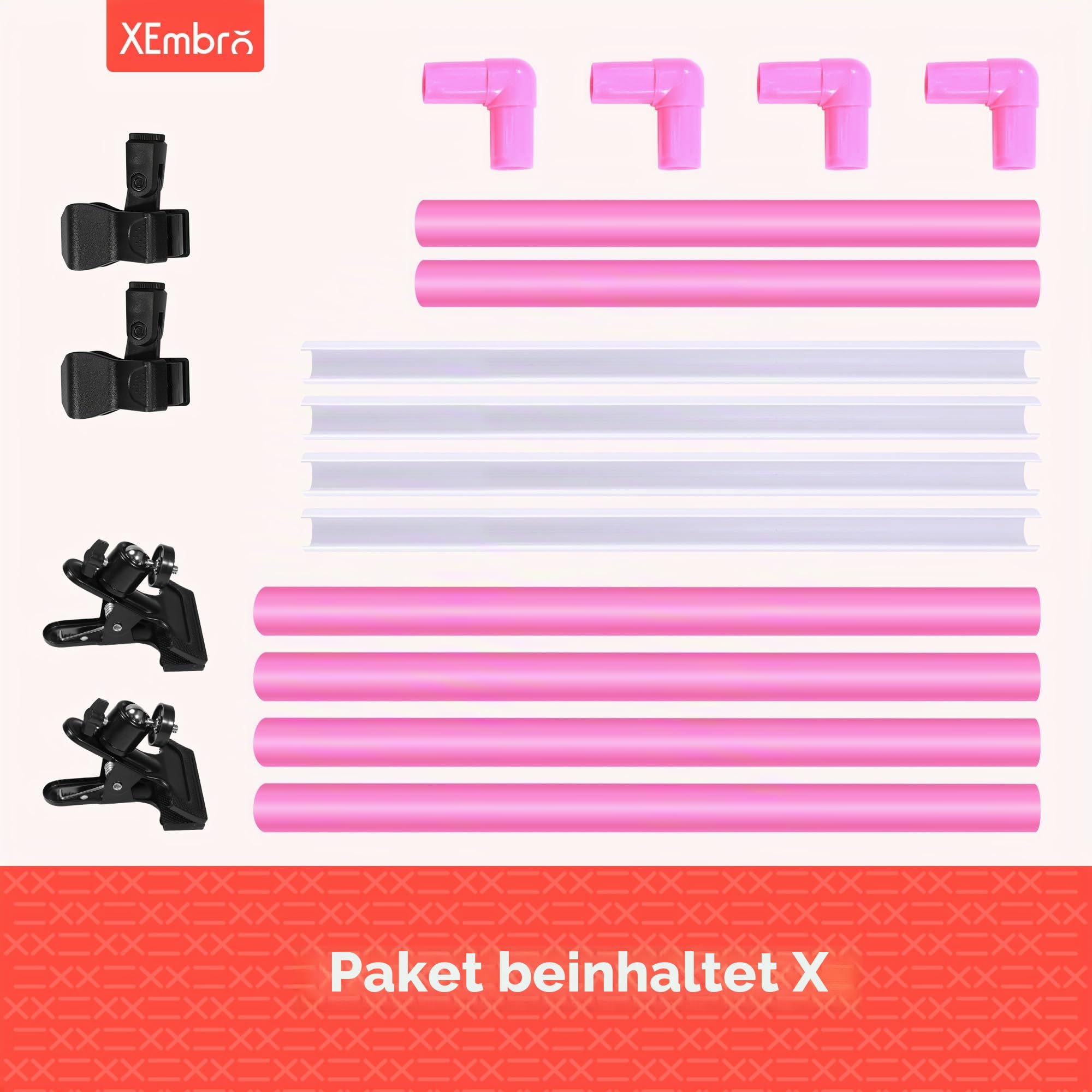 XEmbro Großer Stickrahmen, verstellbarer Kreuzstich-Rahmen, Kunststoff-Clip-Rahmen für Stickerei, Stanznadelrahmen, Schnörkelrahmen für Kreuzstich, Handarbeiten (87 x 36 cm)