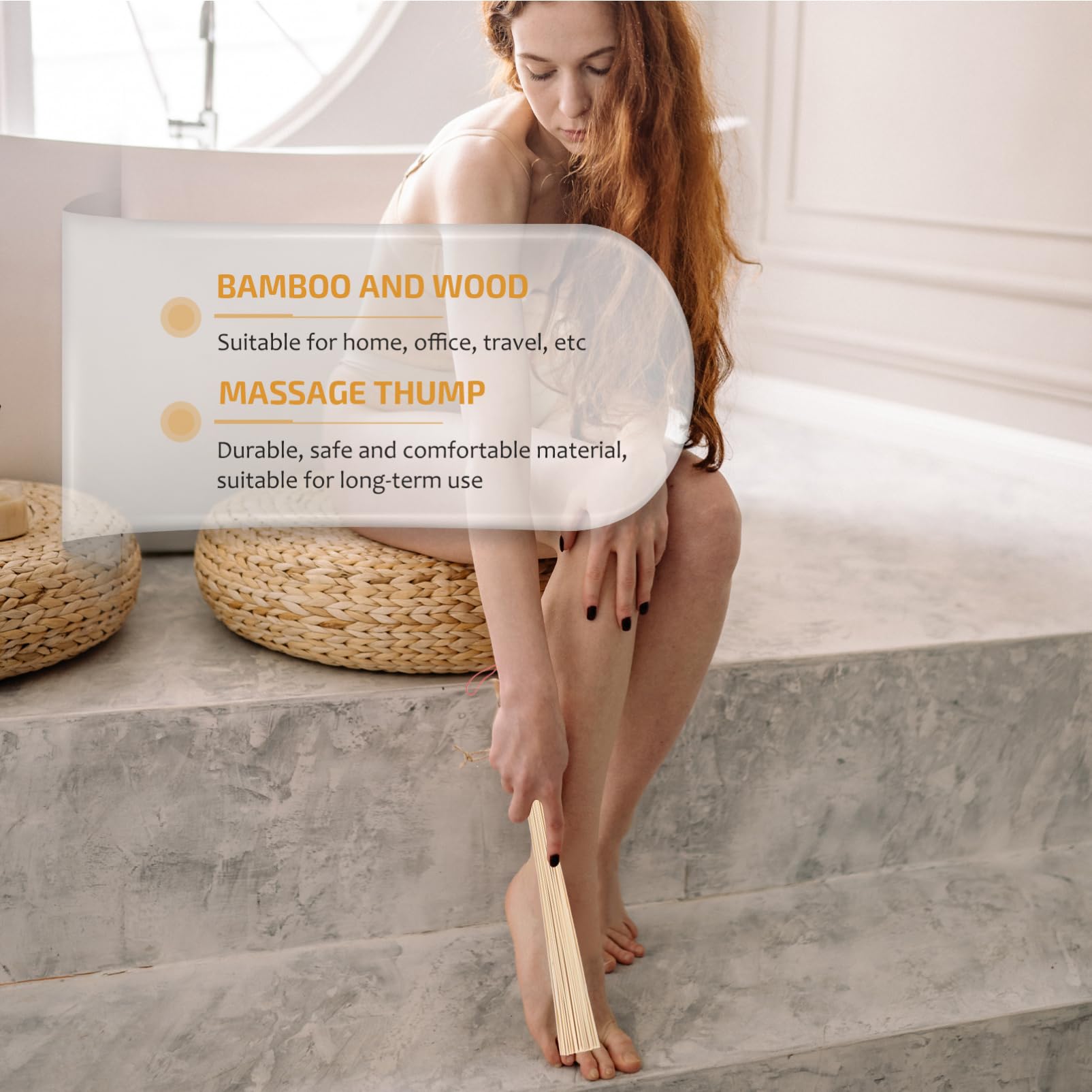 FRCOLOR 2 Pièces De Marteau De Massage En Bambou Outils À Main De Point D'Acupuncture De Massage Masseur De De Frappe Pour Le Corps À Fouetter