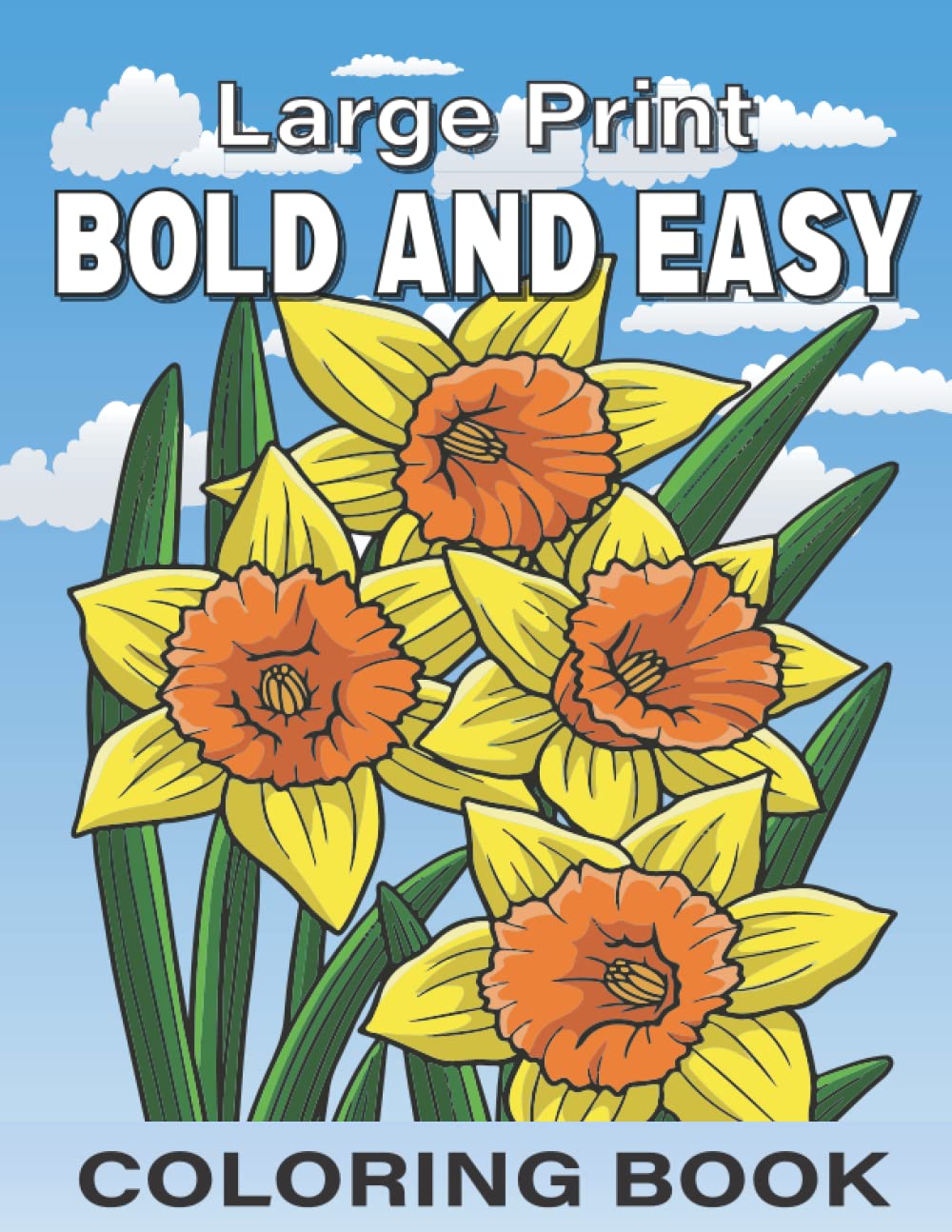 Bold And Easy Large Print Coloring Book: Simple Designs Activity Book , 100 Pages , 8.5 * 11 In , Perfect For Adults And Seniors To Colot For Stress Relief