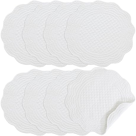 HOMBYS 100% Round Fabric Placemats