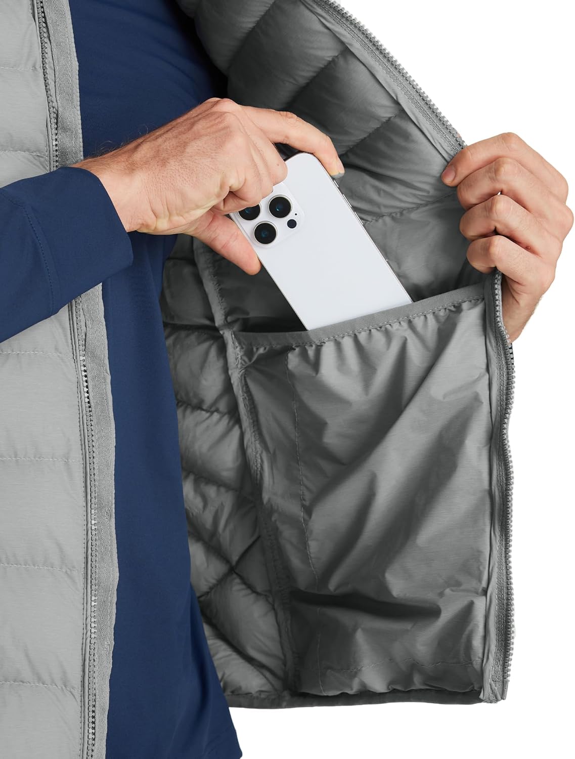 M MAELREG Mens Puffer Vest Lightweight Packable Windproof Insulated Outerwear Warm Winter Zip Pocket Golf Sleeveless Jacket - Image 4