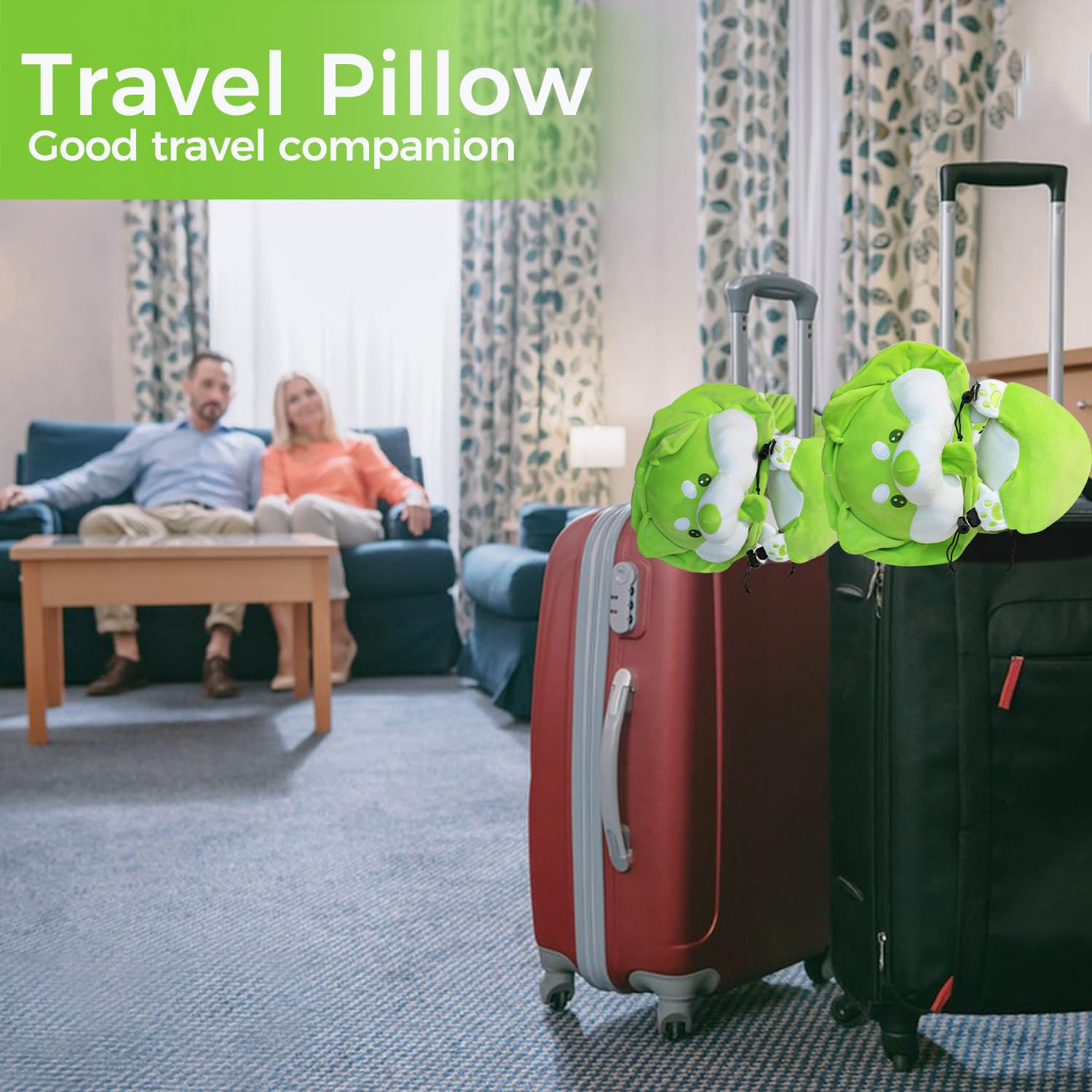 Corgi - Almohada de viaje convertible, soporte para el cuello rellenable y capucha oculta, ultra suave, portátil, linda almohada para perros para viajes/hogar.