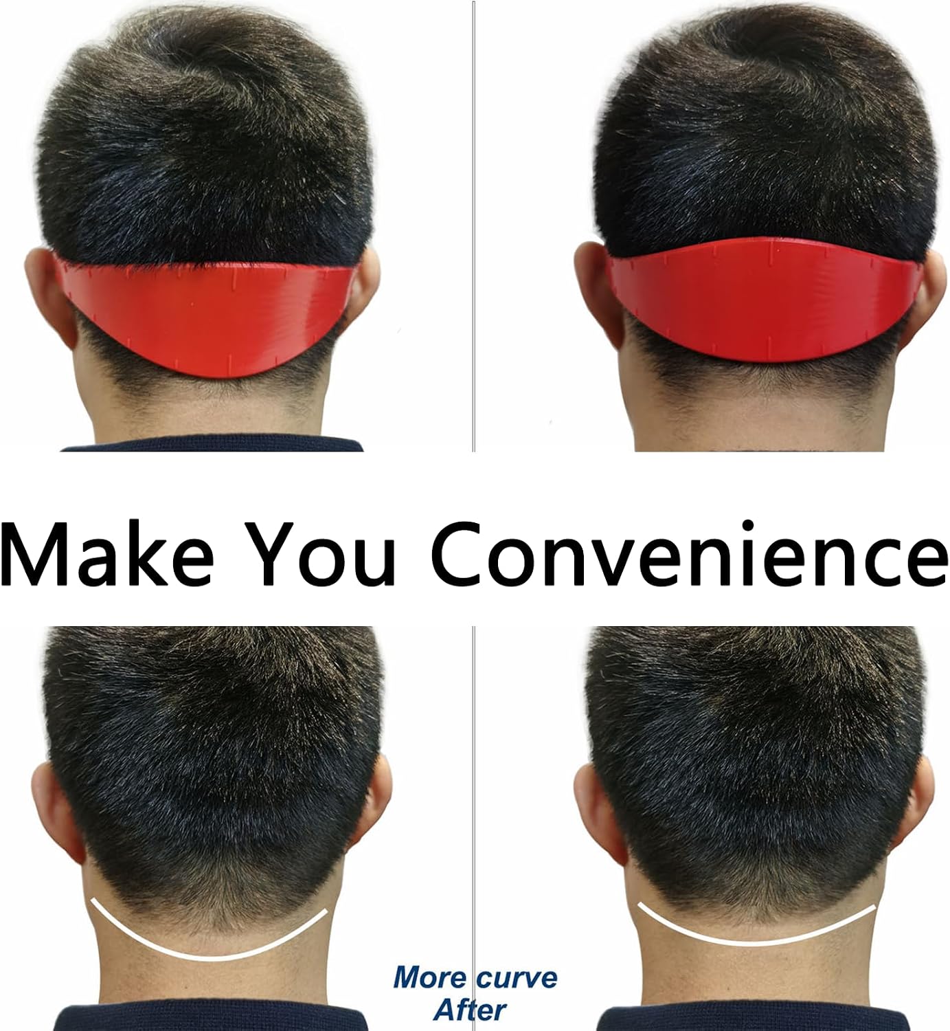 3pcs Neckline Shaving Template，Hair Trimming Guide,Diy Self Haircutting System，Adjustable Curved Silicone Haircut Band，Easy Use Tool Soft Portable，for Diy Home Haircut，Hair Cutting Guide Tool