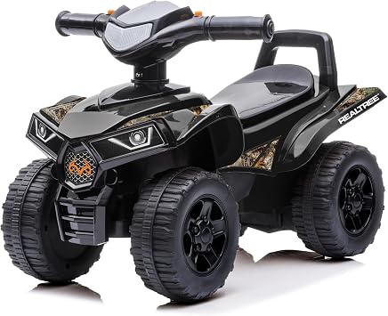 Best Ride On Cars Realtree Officially Licensed Black Quad Push Car for Toddlers 1836 Months | Foot-to-Floor Ride-On with Horn Sounds, Under-Seat Storage & 4-Wheel Design | Safe Indoor/Outdoor Fun