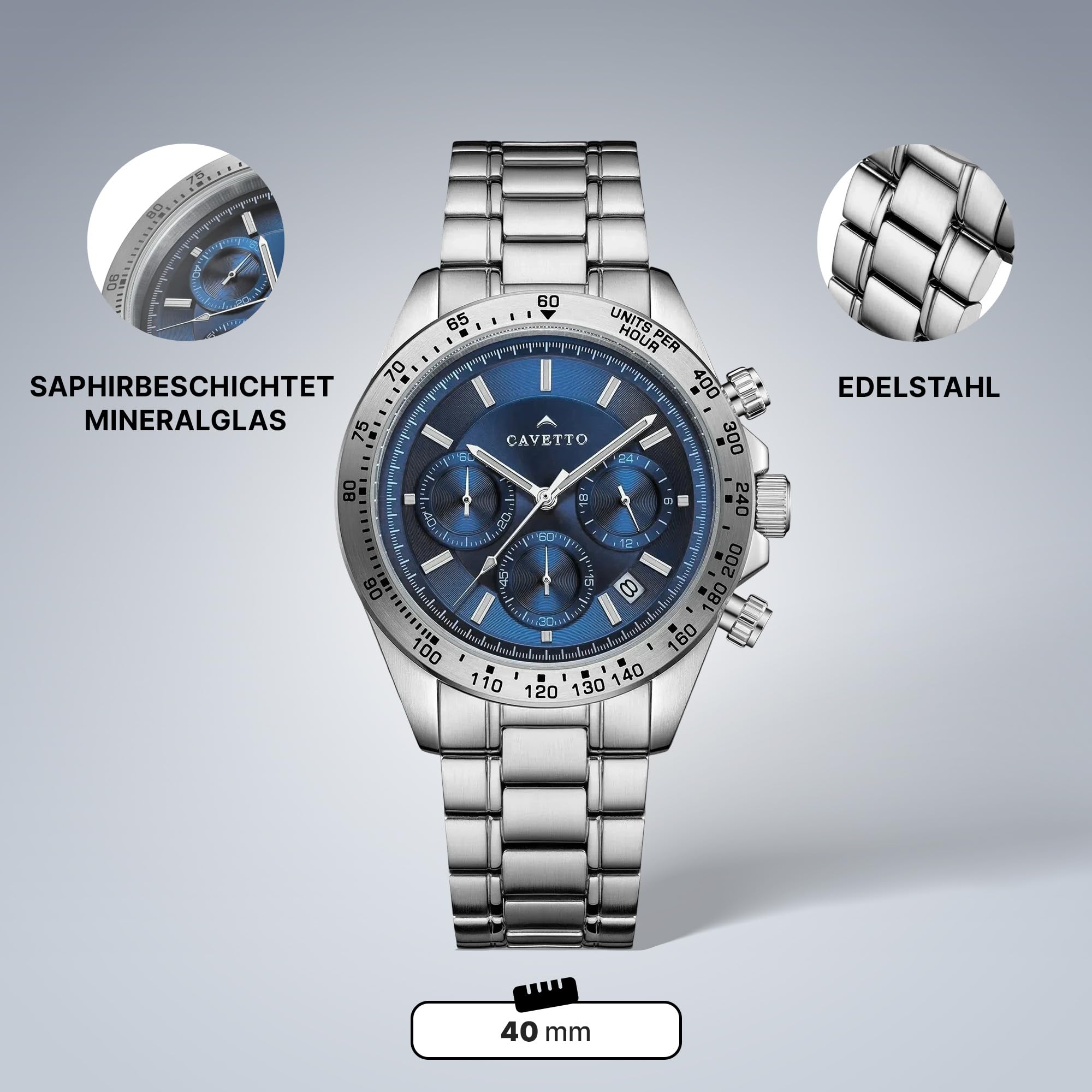 Handuhr – Armbanduhr Edelstahl – Zeitlose Uhr für Business & Freizeit – Uhren mit Komfort – Armbanduhren für im klassischen Stil