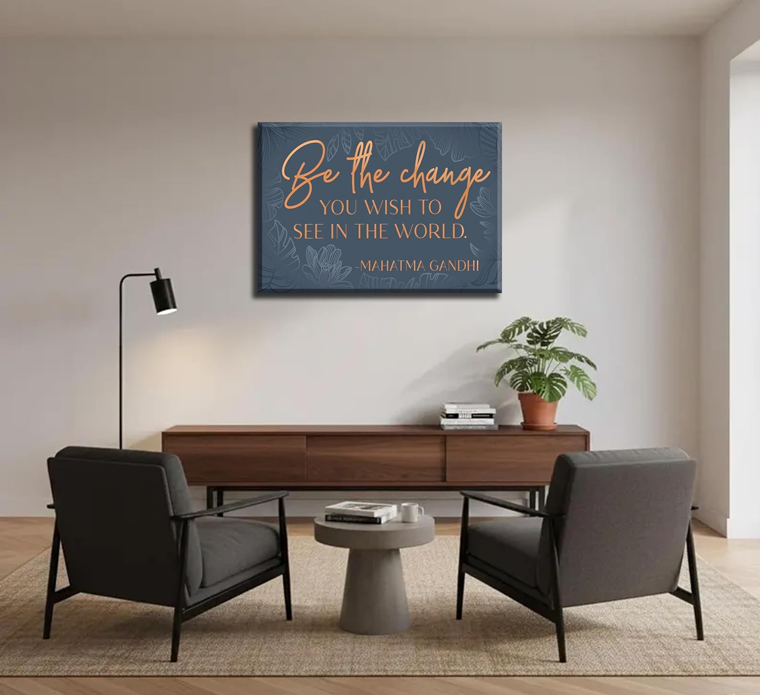 Inspirational Office Canvas Wall Art Blue and Gold Motivational Quotes Inspiring Paintings, Pictures Wall Decor Posters Prints Artwork for Bedroom Living Room Home Decoration