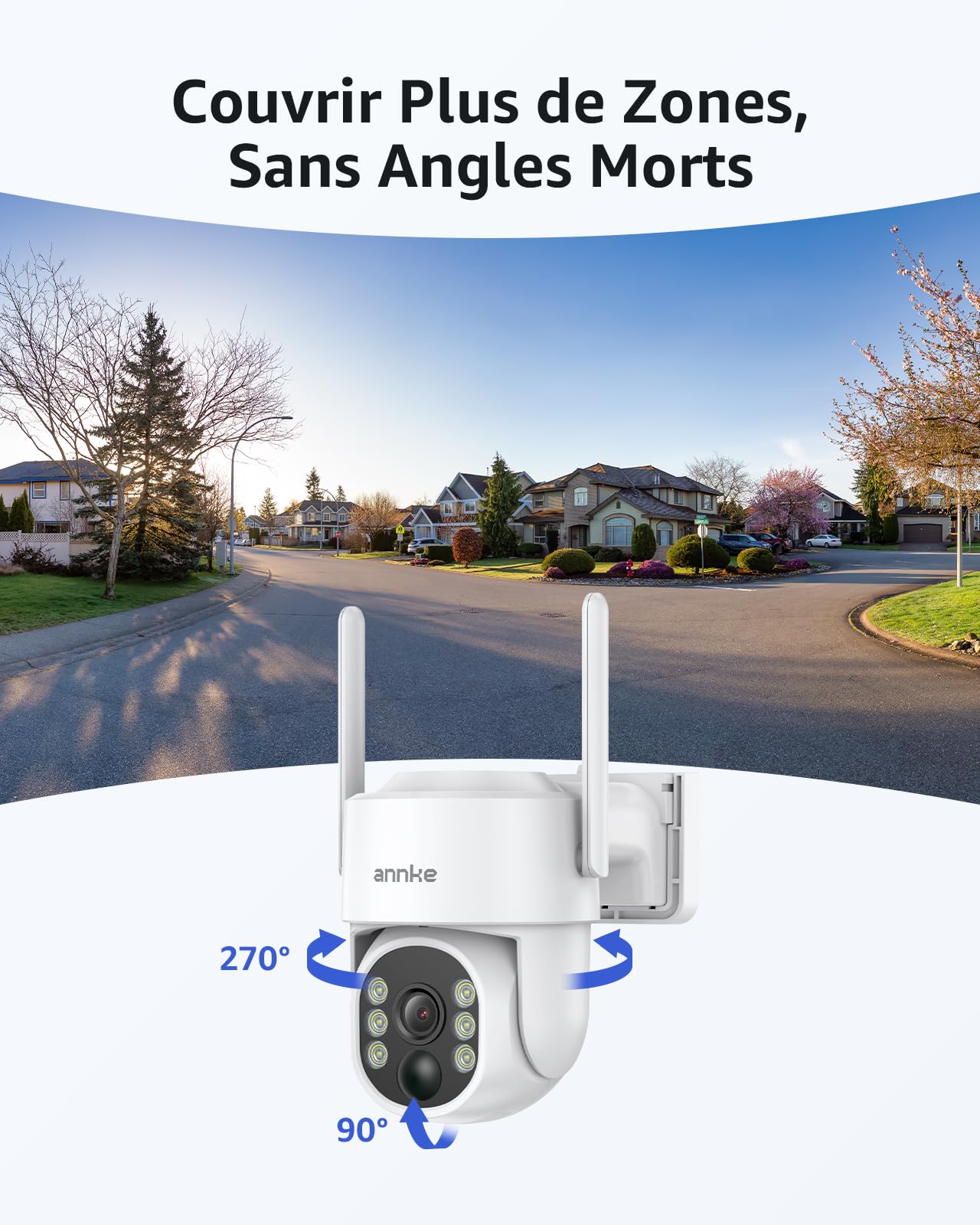 ANNKE 2.5K 4MP Camera Surveillance WiFi Exterieure sans Fil Solaire IP65