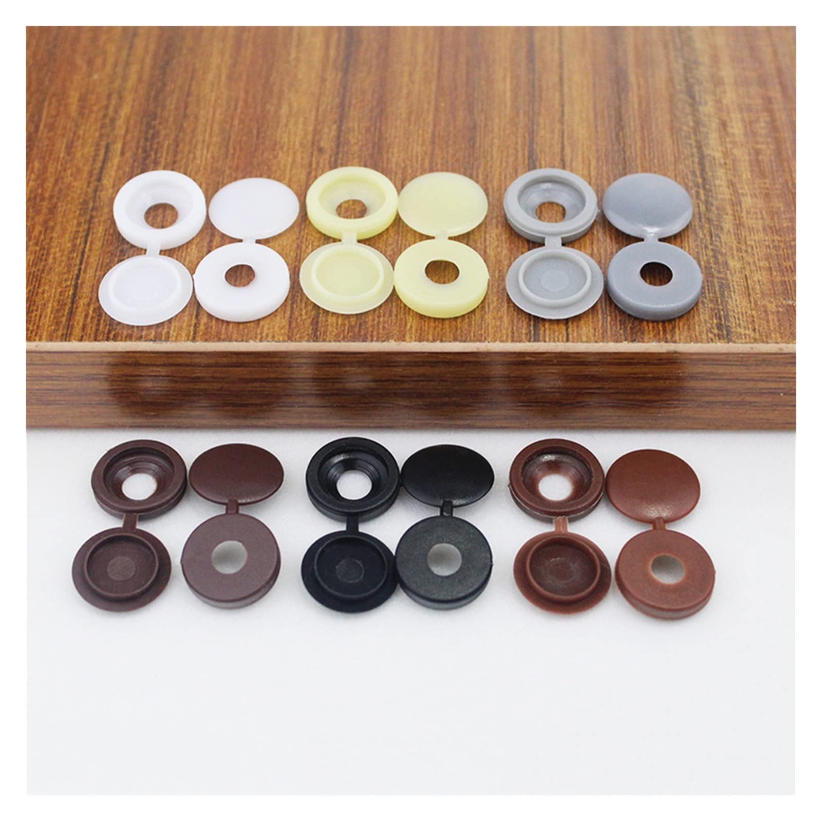 Shutter Screw Caps Windfall Plastic Screw Cover Caps, 100Pcs Plastic Hinged Screw Cover Caps Washer Flip Tops Multiple Colour For Furniture Hardware Home Supplies Screw Cap Covers