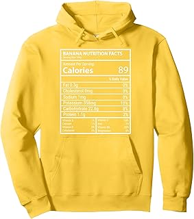 Banana Nutrition Facts Minimal Funny Fruit Label Design Pullover Hoodie