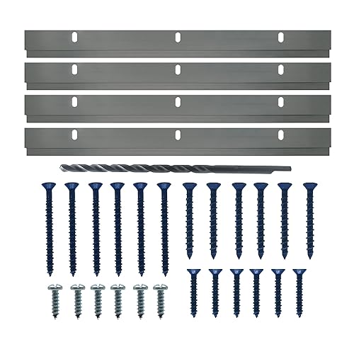 Kit de tacos de hormigón y ladrillo de 12 pulgadas – Percha de barra Z soporta 100 libras – Clip Z Espejo colgante Hardware con tornillos de hormigón