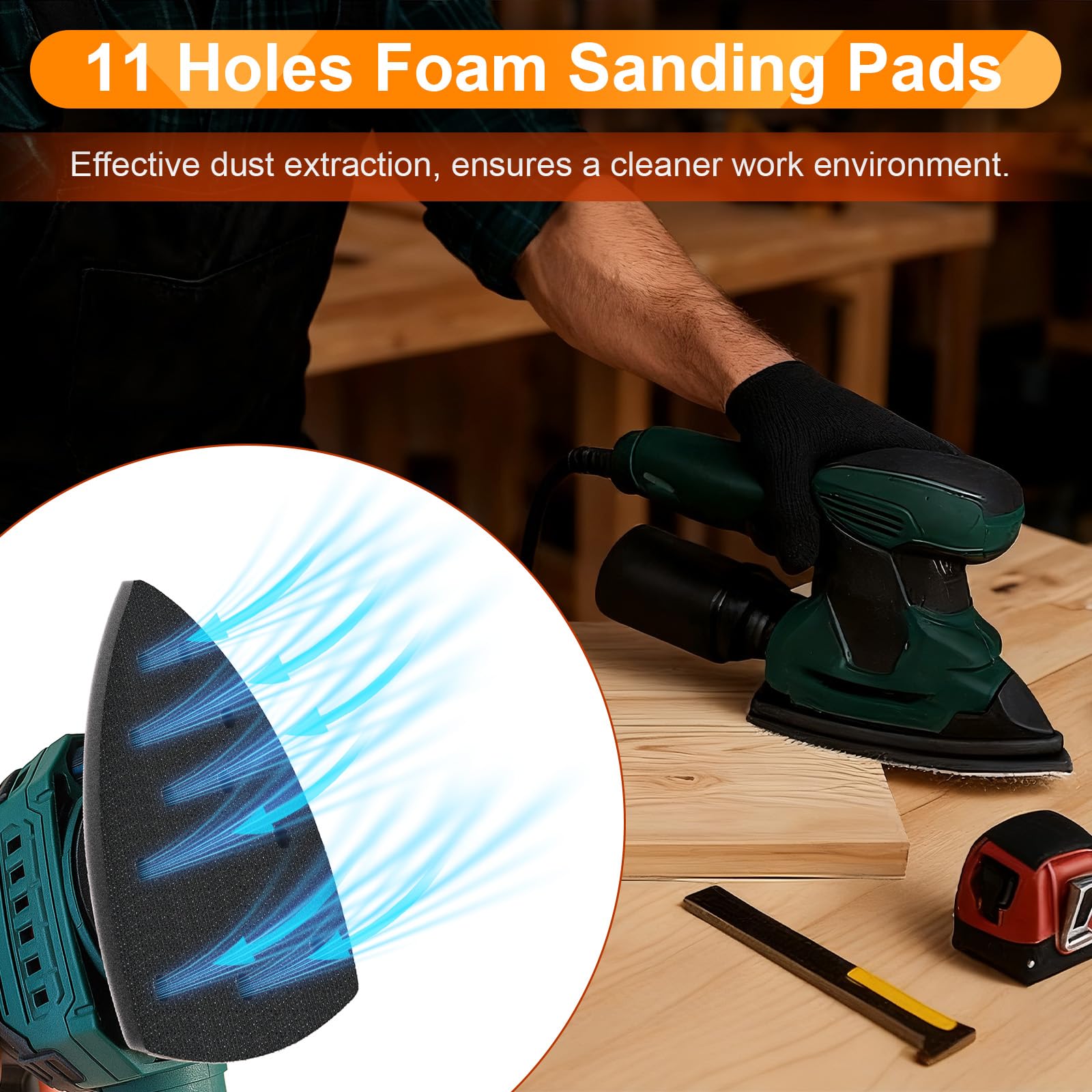 Mouse Sander Pads - 5 Pack, Hook & Loop -5