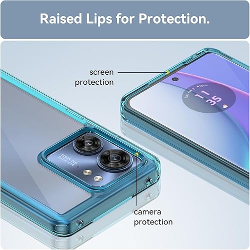Miniatura 6 de Hongxinyu Funda de cristal para Motorola Moto Edge 2023 no para Moto Edge Plus 2023, delgada, suave TPU parachoques y parte trasera de policarbonato