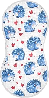 vvfelixl Blue Hedgehogs Burp Cloths for Baby Boy Girls Baby Washcloths Burp Rags 1 Pack