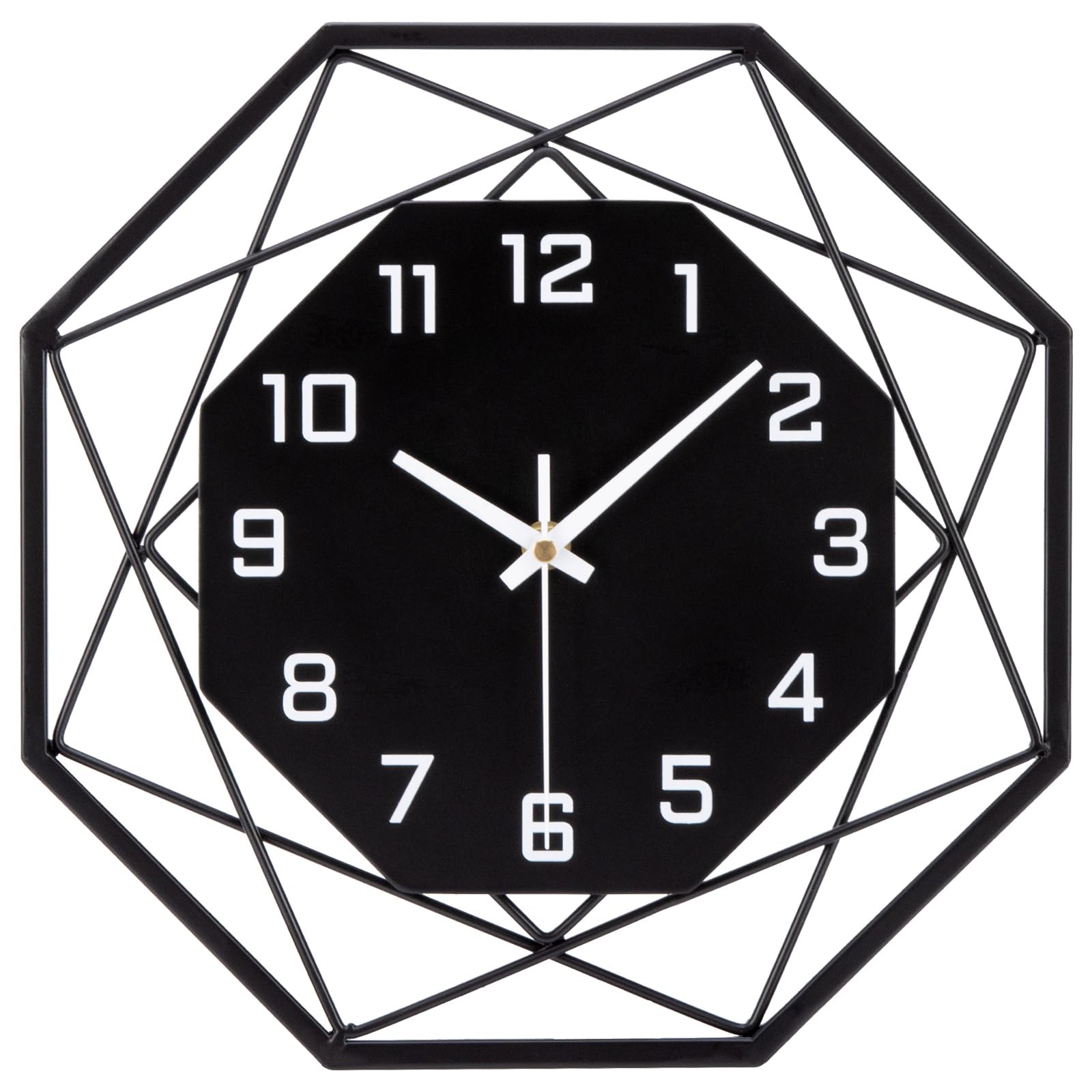 VINILITE Reloj de Pared Grande de Metal para Salon Reloj de Pared Moderno Movimiento de Cuarzo Silencioso Decoración de Pared para Cocina Oficina Dormitorio 40cm