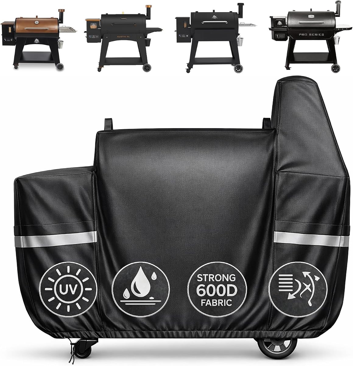 Utheer Grill Cover for Pit Boss Austin XL, 1000D3, 1150, 1100 Series | 600D Waterproof Pellet Smoker Cover for outdoor pellet grill, fit Pitboss 1000S/SC/SQ/SC2, 1100 Pro, Rancher XL
