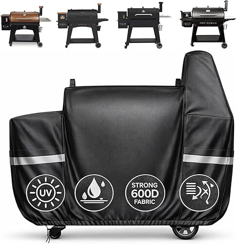 Vista 32 de Utheer Cubierta de parrilla para estufas de 2 quemadores Camp Chef, resistente al agua 600D, cubierta de parrilla de tela para Camp Chef Explorer