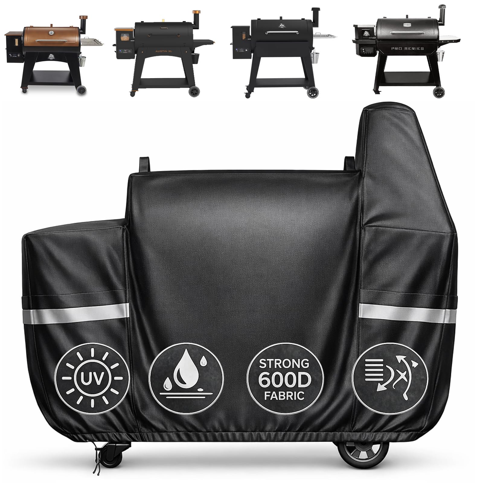 Utheer Grillabdeckung, wasserdicht, für Pit Boss Rancher XL, Austin XL, 1000S, 1000SC, 1100 Pro Holzpellet-Grill, robuster Stoff, BBQ, UV-Schutz, 600D Grillabdeckungen