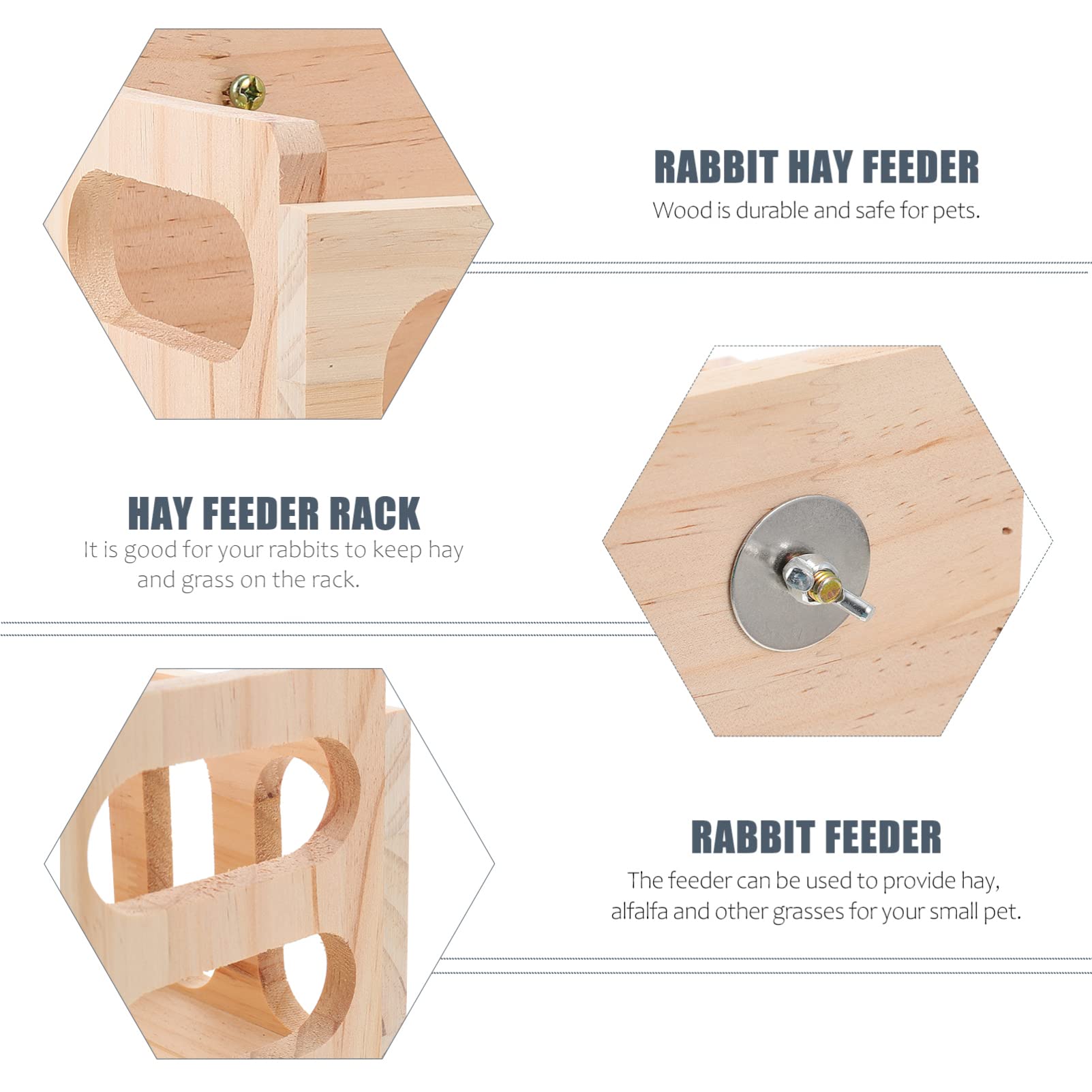 POPETPOP Pesebre Heno Hámster De Conejitos Alimentador de de de Madera Alimentación de Alimentos Rack Rack Alimentador para Guinea Pig Chinchilla Dispensador De Comida para Accesorios