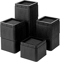 Vista 10 de BTSD-home Elevadores de cama de 2 o 4 pulgadas, resistentes, apilables, elevadores de muebles para sofá, mesa, silla, cama, bloques de elevadores