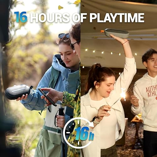 Miniatura 5 de SOWO Altavoz inalámbrico portátil con Bluetooth, graves inmersivos mejorados, tecnología Partyboom, sonido estéreo claro de 40 W, IP67 impermeable,