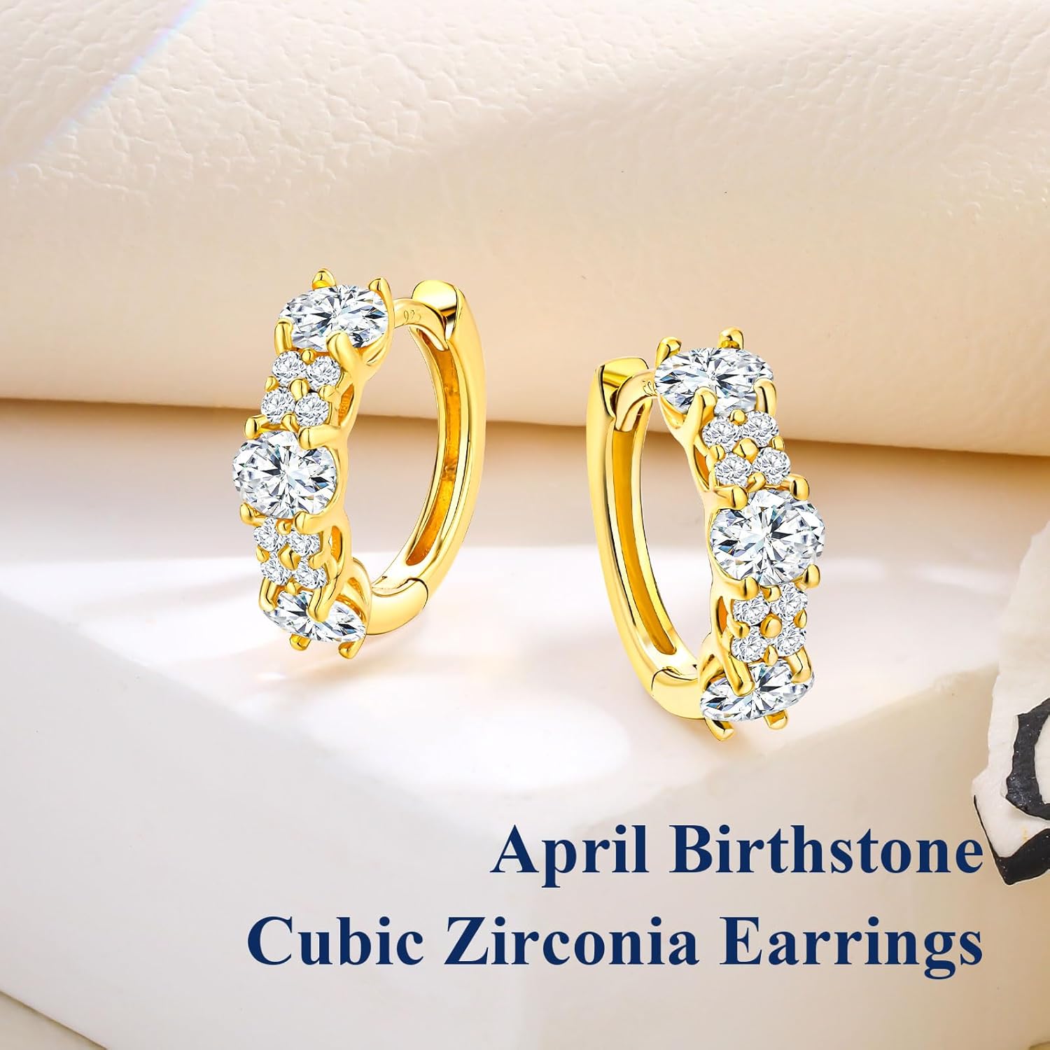 Chunky Gemstone Hoop Earrings 14K Yellow Gold Sterling Silver 14mm Small Huggies Aquamarine/Amethyst/Pink Sapphire/London Blue Topaz/Garnet Hoop Earrings for Women
