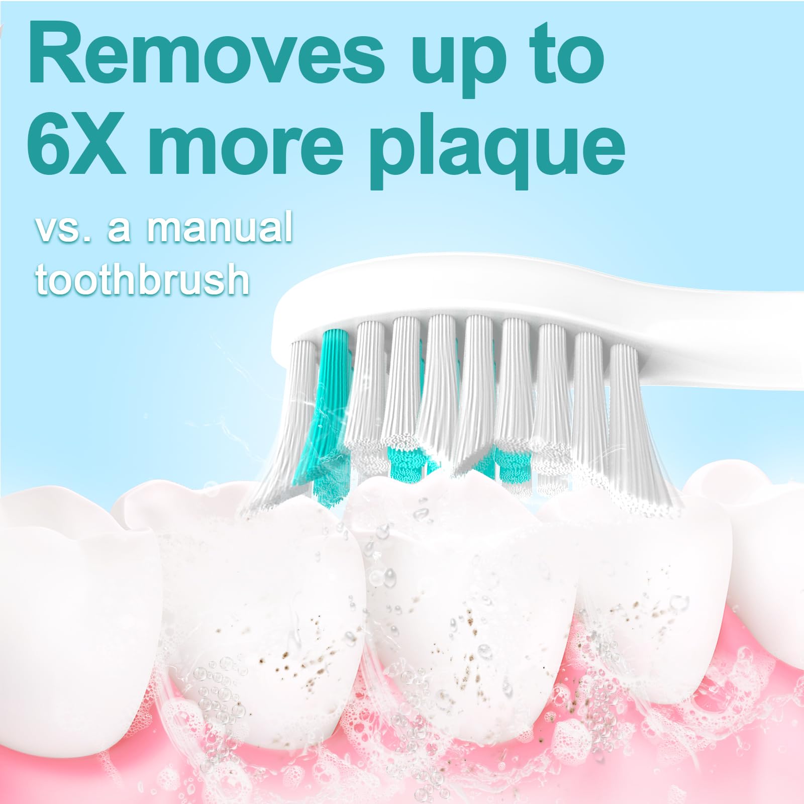 Aoremon Cabezales de repuesto para cepillo de dientes compatibles con Philips Sonicare E-Series, paquete de 6 cabezales de cepillo de repuesto vienen con tapas