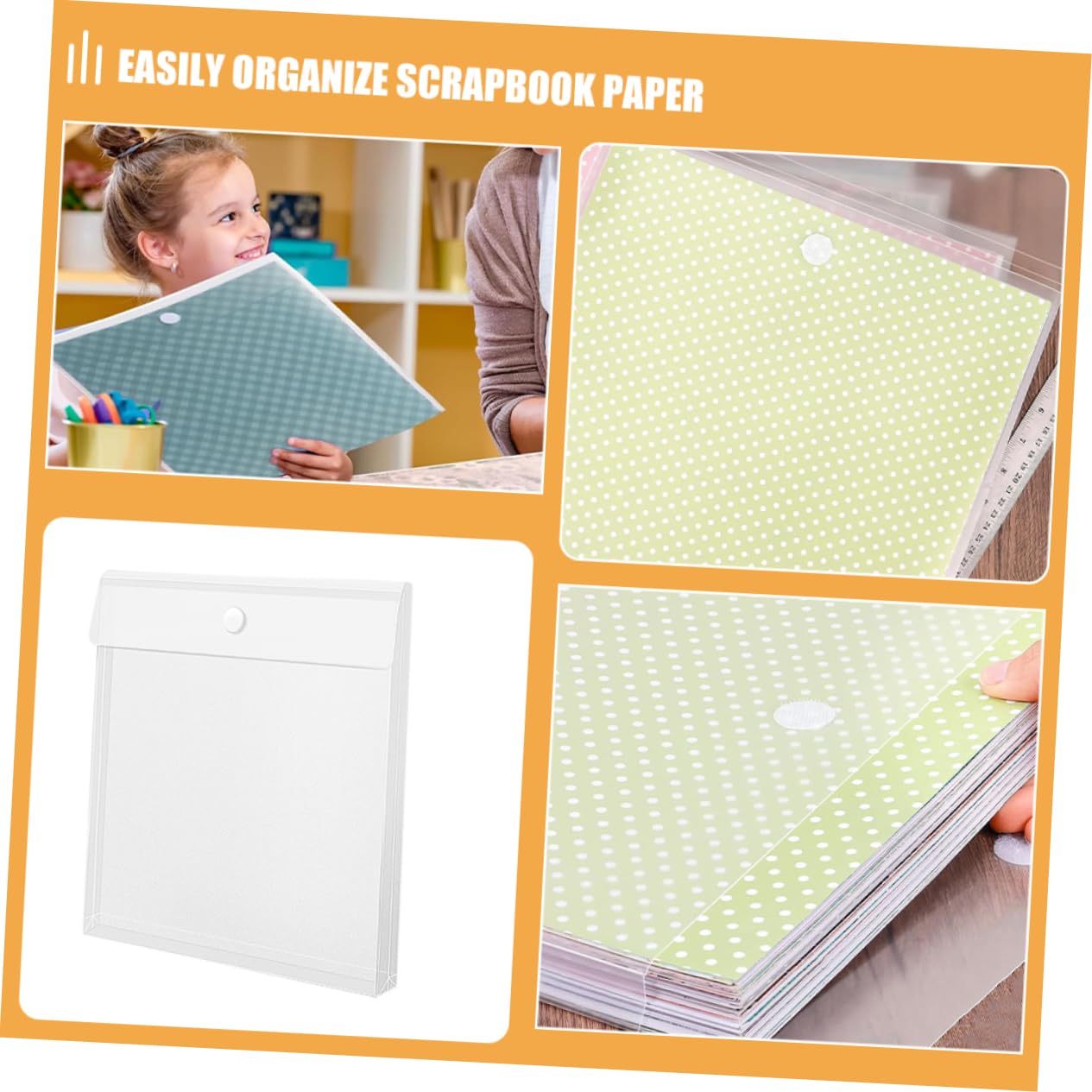 12 przezroczystych plastikowych uchwytów do scrapbookingu, torby na dokumenty do papieru rzemieślniczego, winylu, zdjęć i dokumentów - idealne materiały biurowe i nizer do kreatywnych projektów