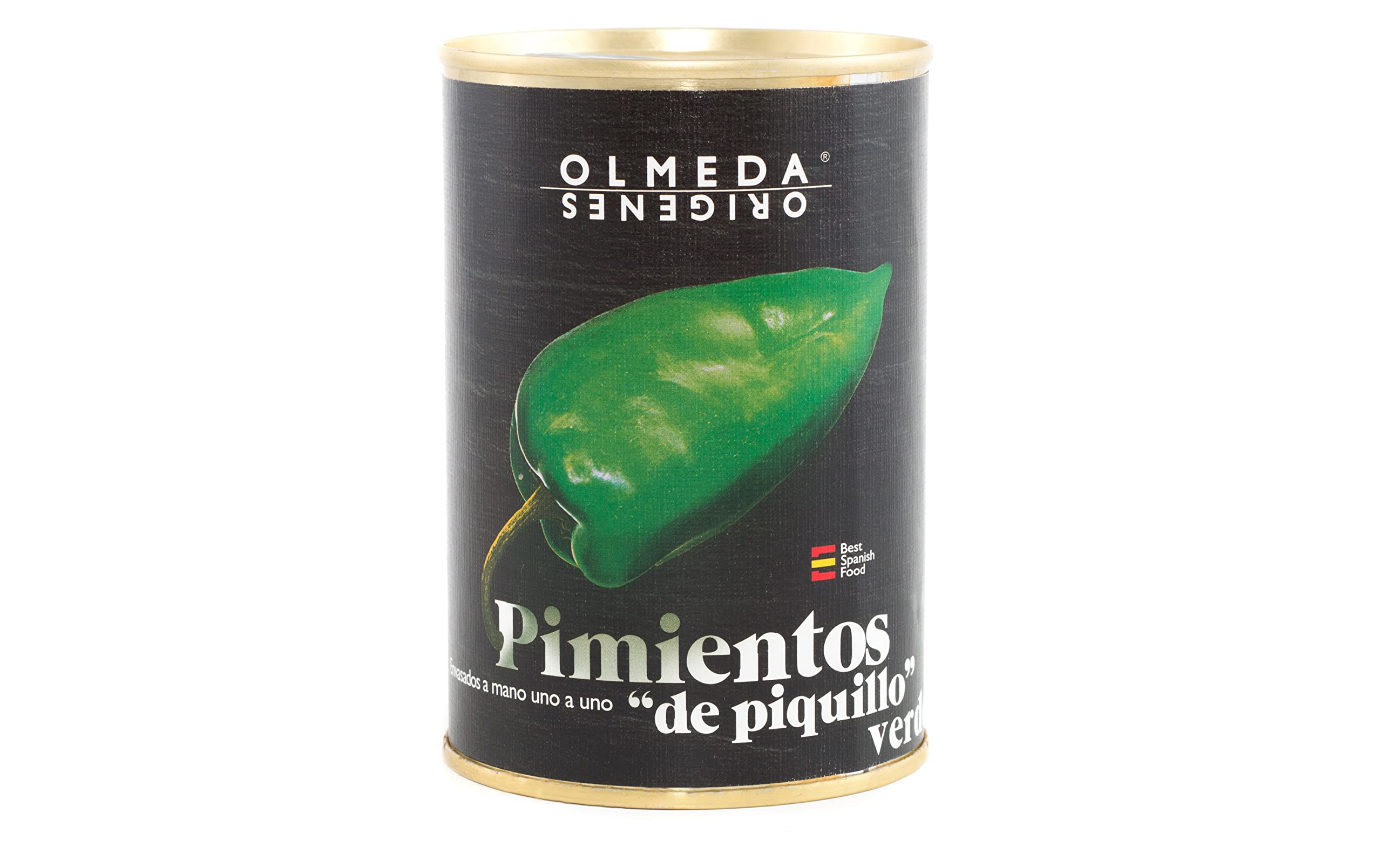 OLMEDA ORÍGENES - Pimientos de Piquillo VERDE 17/22 unidades (Navarra) - Lata 390 gr
