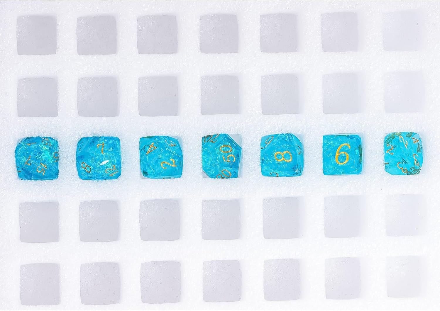 7PCS DND Dice Set,Transparent Sharp Edge Dice Set D&D RPG Polyhedral Die,for Dungeons and Dragons TTRPG Games Roleplaying Games,with Gift Box(Galaxy Blue)