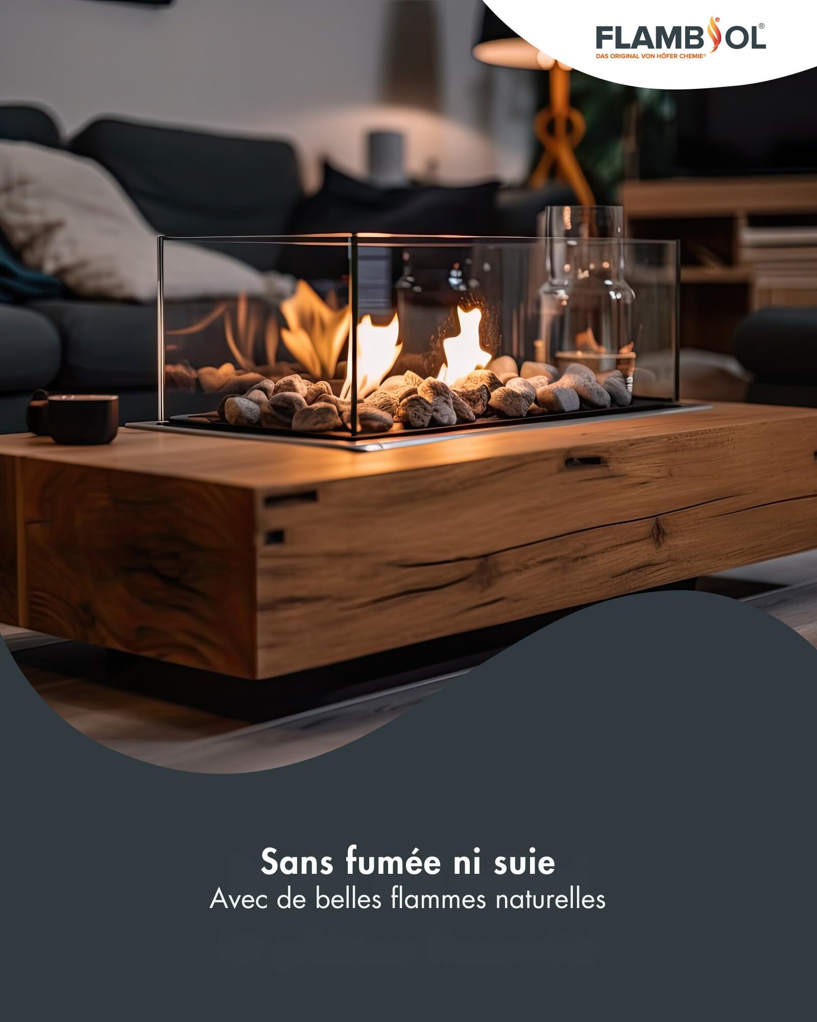 Höfer Chemie Bioéthanol 96,6% Premium 15 x 1 L - pour Cheminée de Table, Cheminée & déco de Jardin - sans Fumée ni Suie - A Base de Maïs & de Betteraves