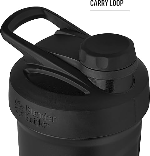 Miniatura 5 de BlenderBottle Strada Twist Vaso mezclador, botella de agua aislada, de acero inoxidable, con batidor de alambre, 24 onzas, rojo