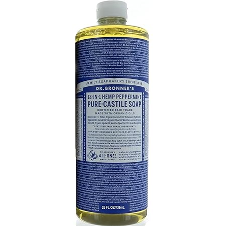 Dr. Bronner Hemp Peppermint Pure Castile Oil Made With Organic Oils Certified - 25 OZ