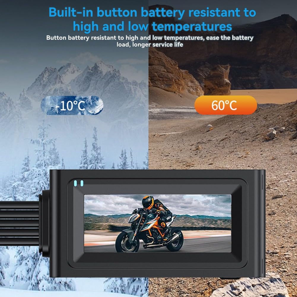 Enregistreur de Conduite pour Motocyclette Enregistreur de Conduite HD pour Motocyclette Enregistreur de Conduite Double Enregistrement + WIFI + GPS + 64G
