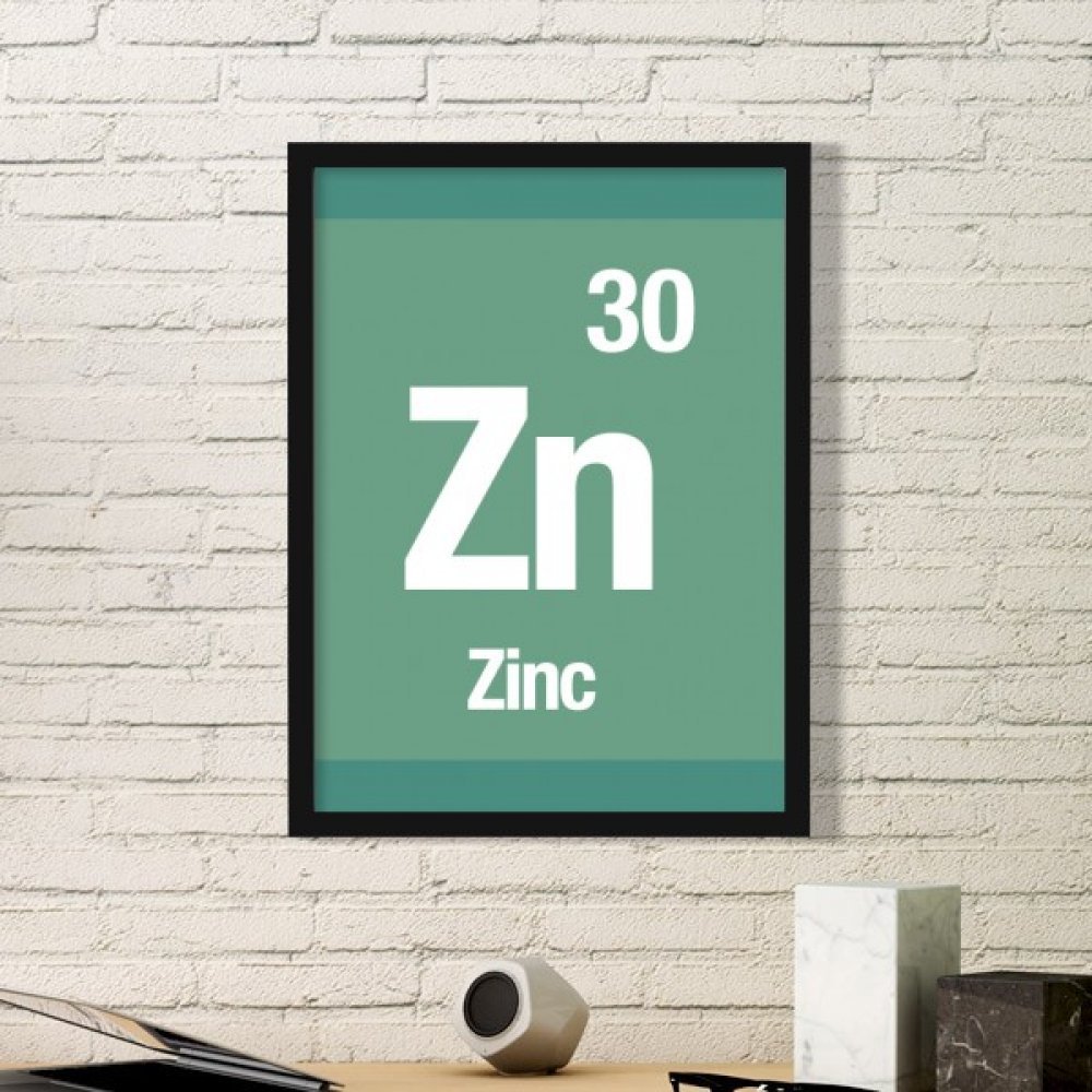 Cadre photo ronde en bois noir zinc élément chimique une idée cadeau originale