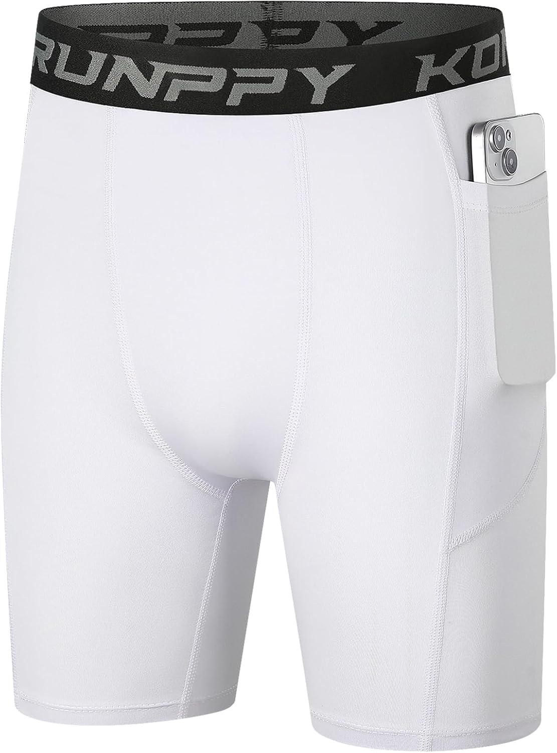 Boys Compression Shorts - Athletic Underwear for Basketball Spandex Shorts Sport Workout Base Layer Side Pocket