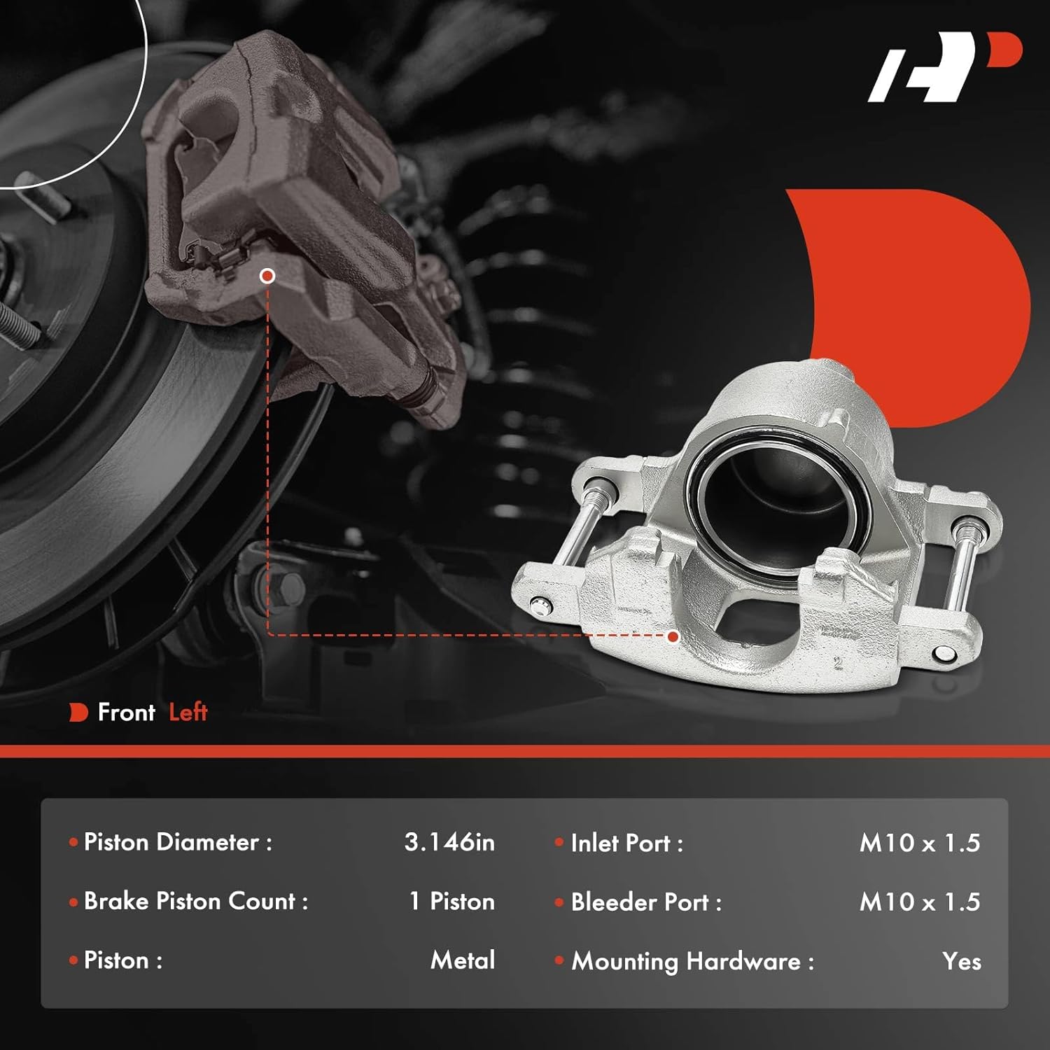 A-Premium Disc Brake Caliper Assembly Without Bracket Compatible with Chevrolet C10 Suburban, C20, C30, G30, K10 Suburban, K20, P20, P30, R10 Suburban, R20, R2500 & GMC C2500 - Front Driver Side