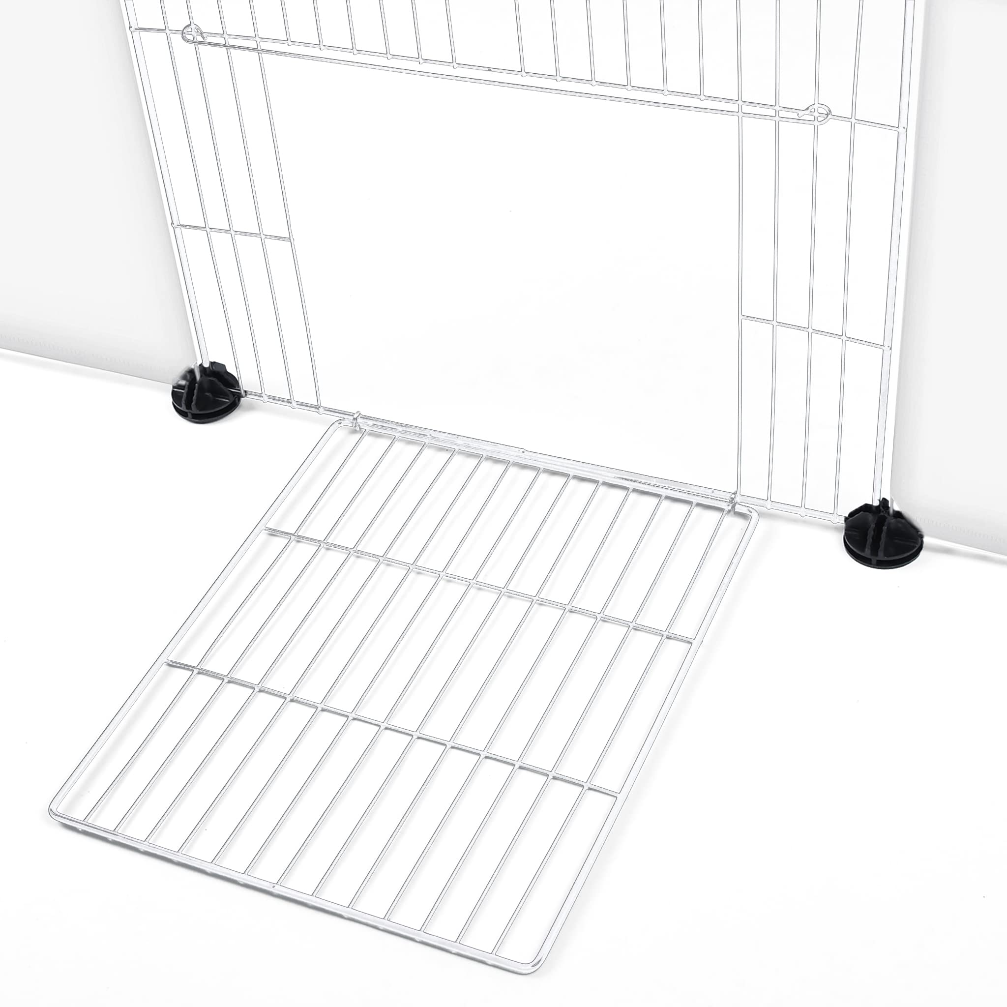 UISEBRT Enclos grillagé pour lapins, cochons d'Inde, cage pour petits animaux, avec porte, enclos pour chiots et petits animaux, enclos pour l'intérieur et l'extérieur, 145 x 75 x 48 cm, transparent