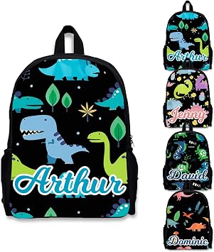 Personalized Toddler Backpack with Name Custom Photo Kids School Dinosaur Backpack for Girls Boys Cute Preschool Backpack 1-Dinosaurs