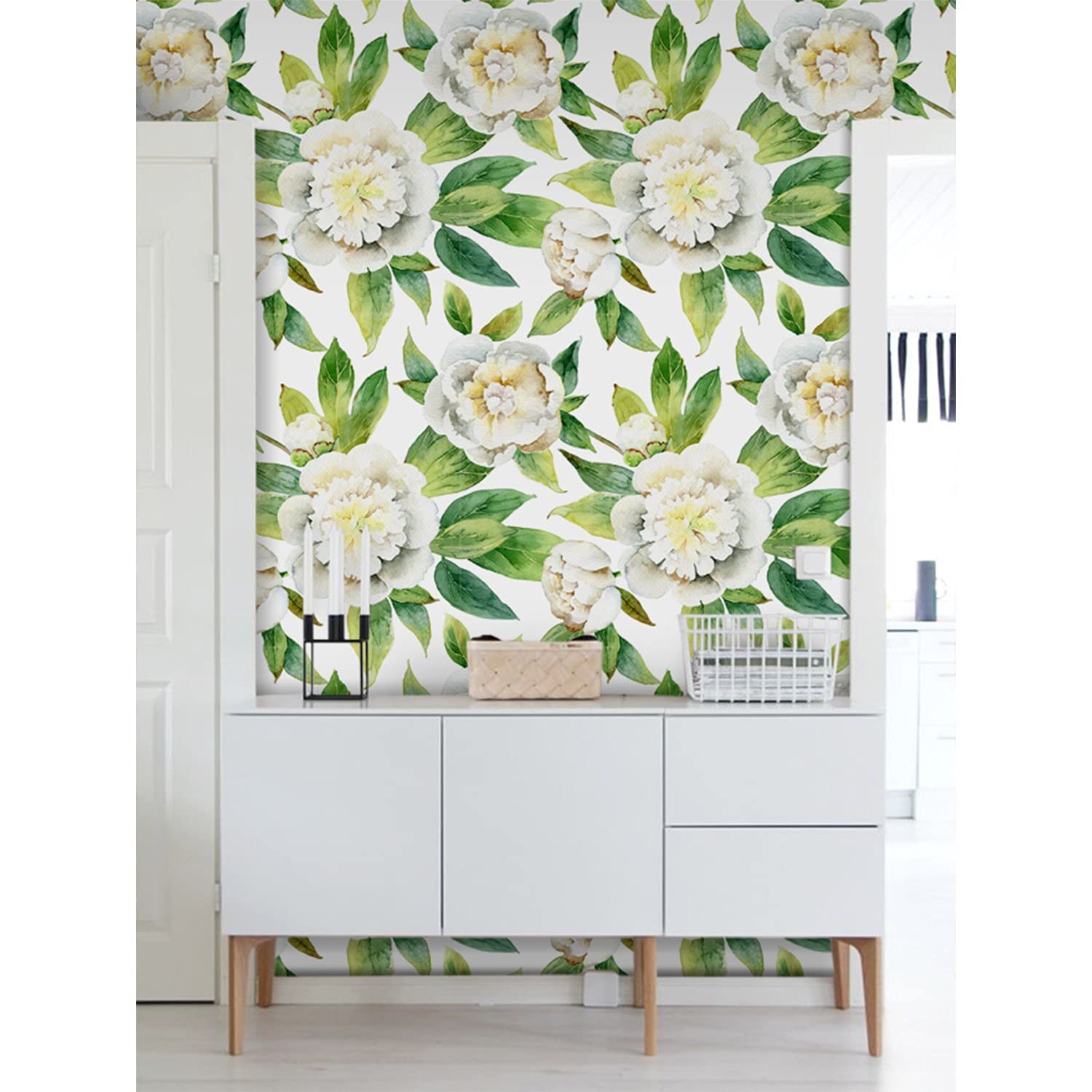Papier peint pivoines autocollant déco 290x290 cm pour transformer l'ambiance d'une chambre