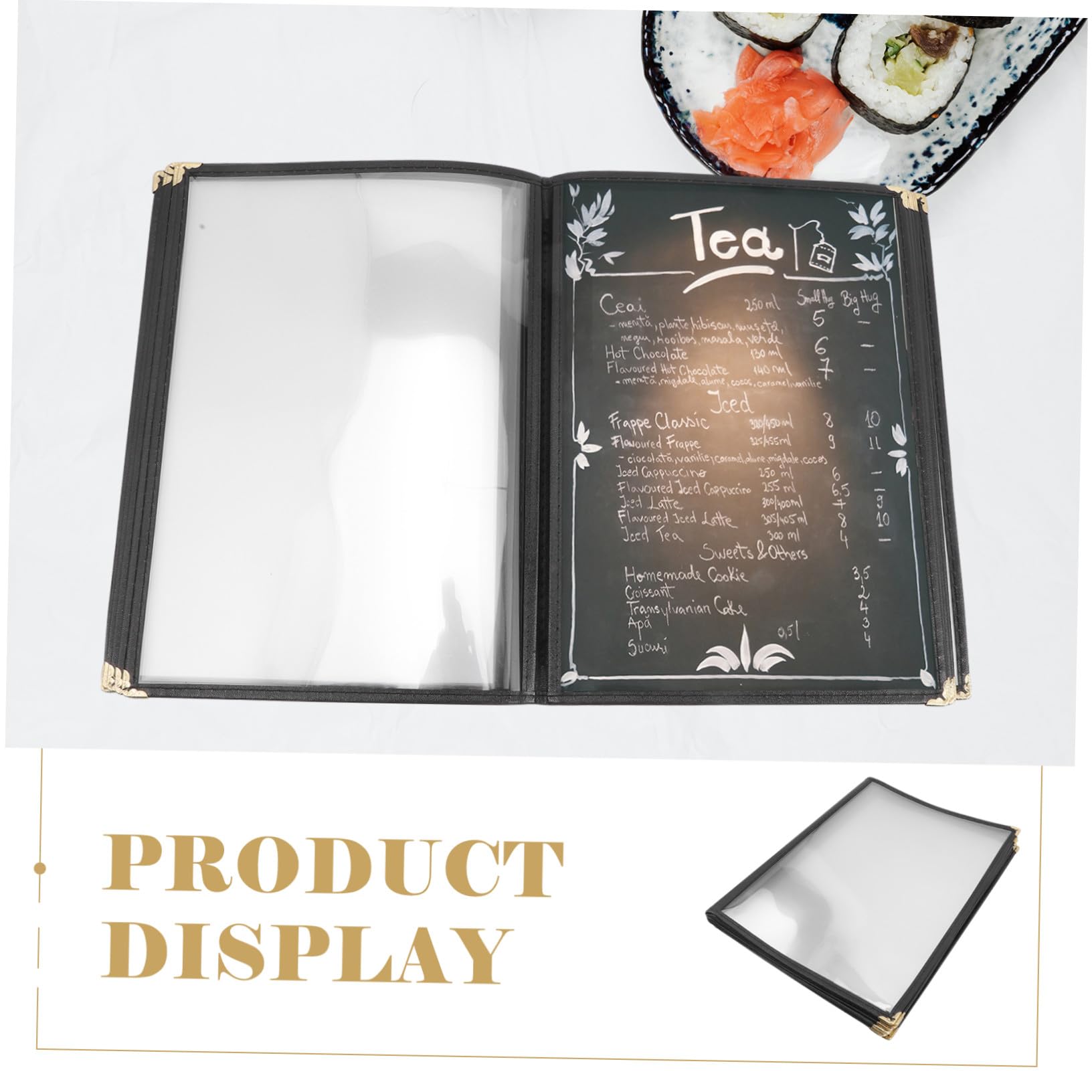 de Menú PVC Transparente Resistente al Agua y Aceite Carpeta Portamenús Reutilizable para Restaurantes Marcado para