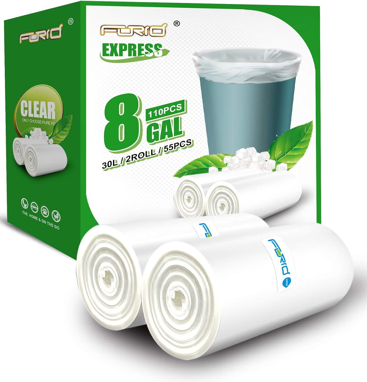 Clear Medium Garbage Bags 8 Gallon Trash Bags FORID