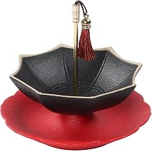 Porcelain Loose Leaf, Lightweight Umbrella Shape Ceramic Tea Strainer for Tea House, Black