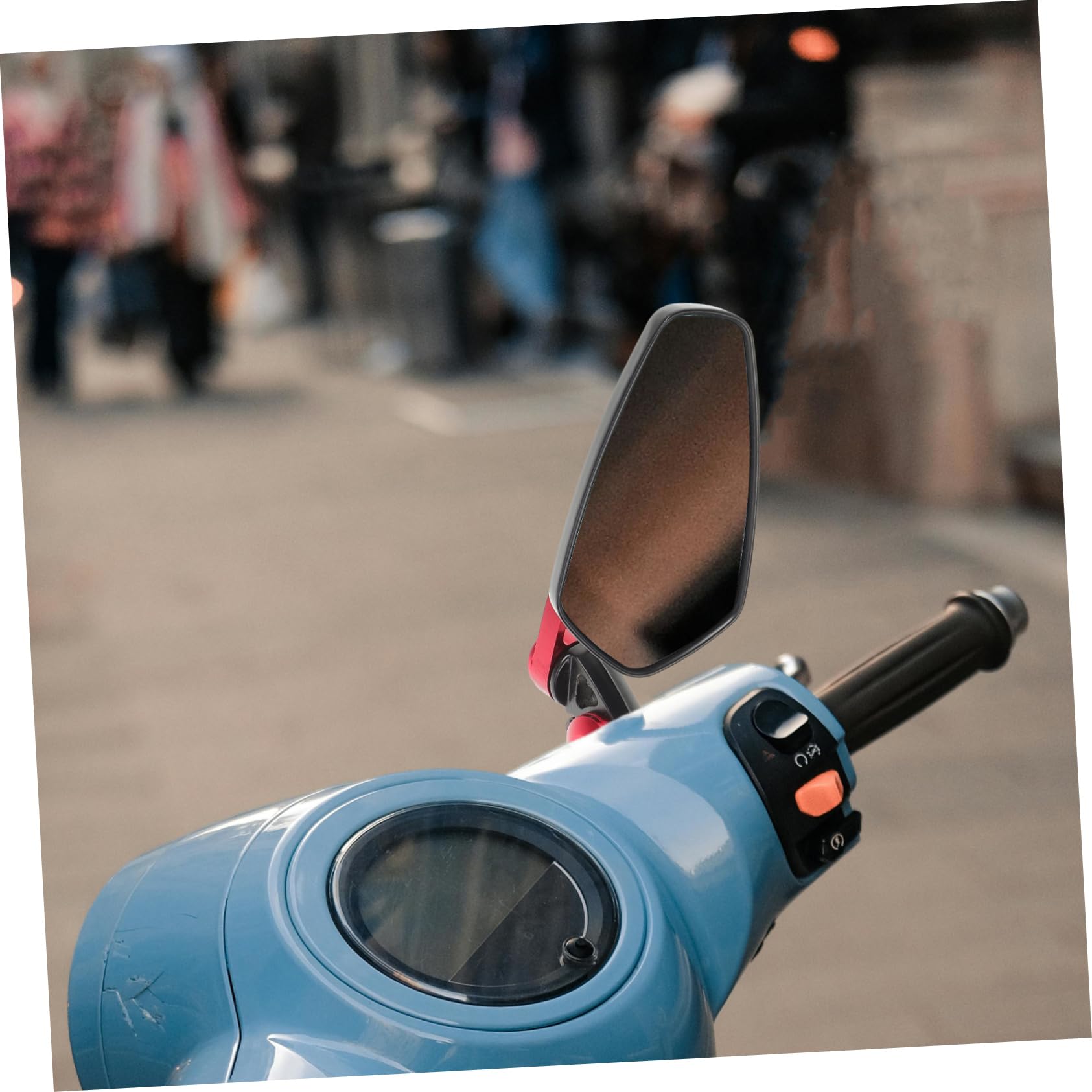 Specchietto Retrovisore Moto Blu, in Lega di Alluminio, 22 Mm | Coppia per Manubrio, Angolo Regolabile, per Bici e Motociclette, Design Moderno